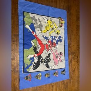 Vintage 1994 Saban Power Rangers Team Graphic Standard Pillowcase Multi Color